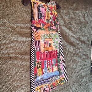 Alice + Olivia Multicolor Mini Dress with Red and Yellow Scene Print
